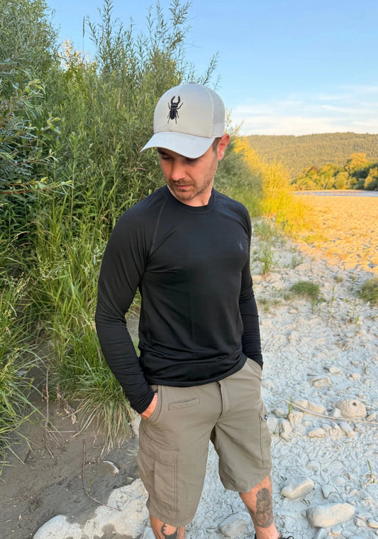 Merino Nomad Longsleeve Schwarz - superfine 100 % Merinowolle - ArmyBug