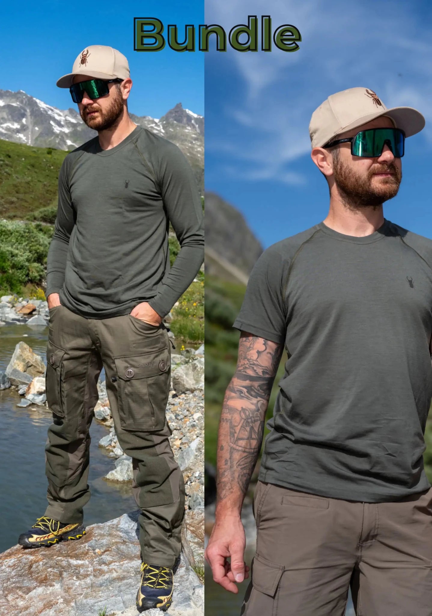 Merino Bundle in Grün - superfine 100% Merinowolle - ArmyBug