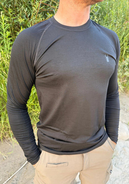 Merino Nomad Longsleeve Schwarz - superfine 100 % Merinowolle - ArmyBug