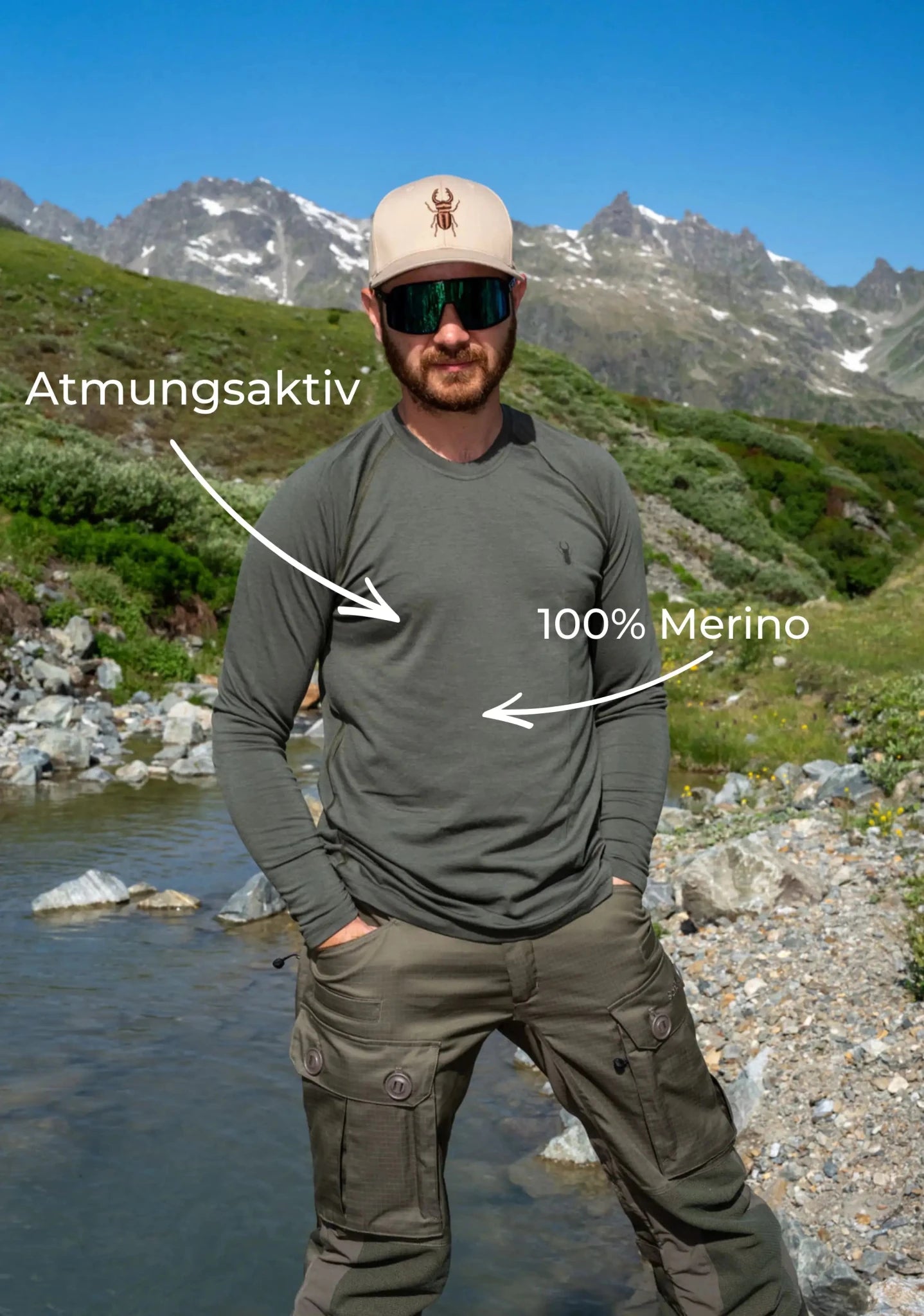 Merino Bundle in Grün - superfine 100% Merinowolle - Herren - ArmyBug