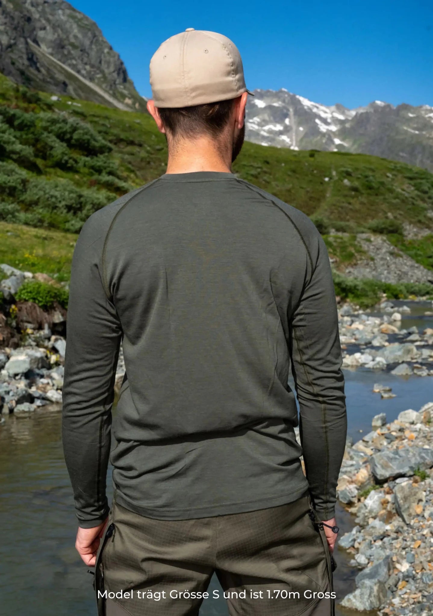 Merino Nomad Longsleeve Grün - superfine 100 % Merinowolle - Herren - ArmyBug
