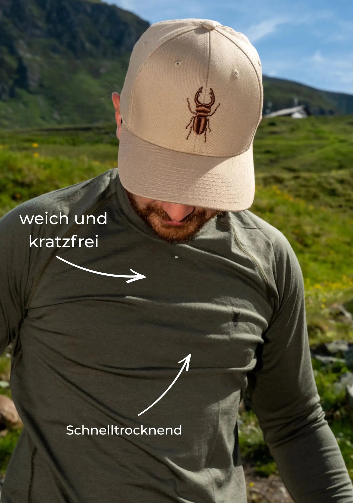 Merino Bundle in Grün - superfine 100% Merinowolle - Herren - ArmyBug